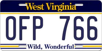 WV license plate OFP766