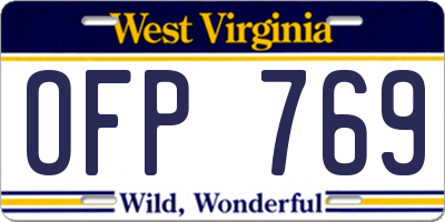 WV license plate OFP769