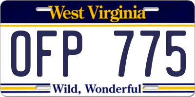 WV license plate OFP775