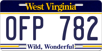 WV license plate OFP782