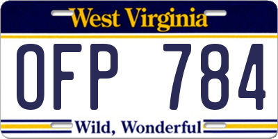 WV license plate OFP784