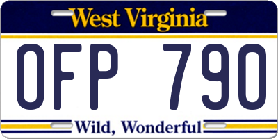 WV license plate OFP790