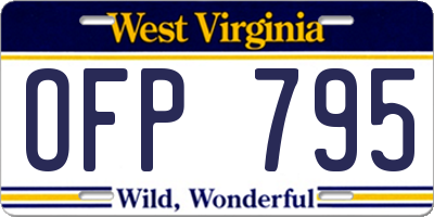 WV license plate OFP795