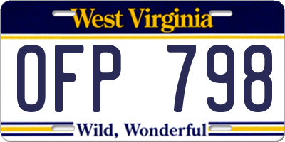 WV license plate OFP798