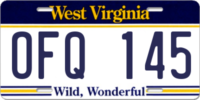 WV license plate OFQ145