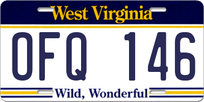 WV license plate OFQ146