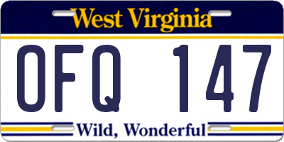 WV license plate OFQ147