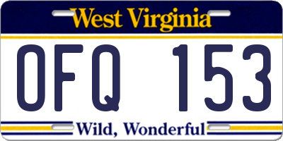 WV license plate OFQ153