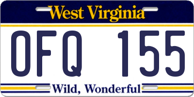 WV license plate OFQ155