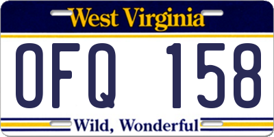 WV license plate OFQ158