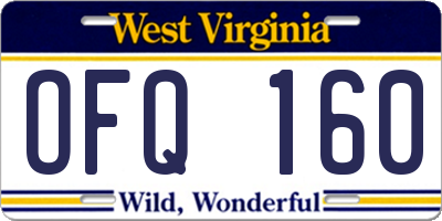 WV license plate OFQ160