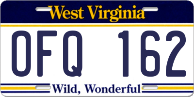 WV license plate OFQ162