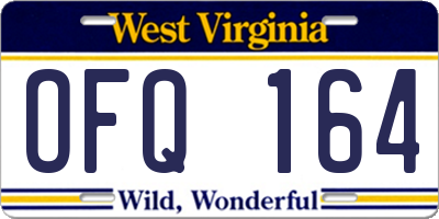 WV license plate OFQ164