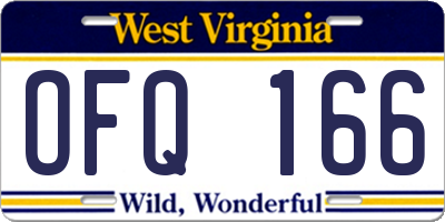 WV license plate OFQ166