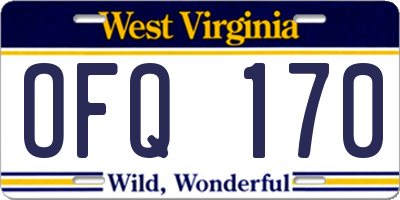 WV license plate OFQ170