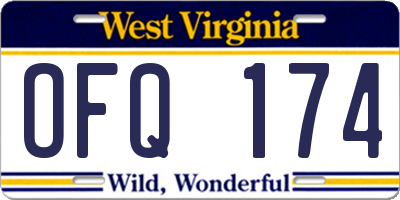 WV license plate OFQ174