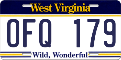 WV license plate OFQ179