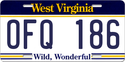 WV license plate OFQ186