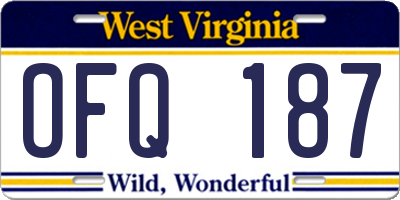 WV license plate OFQ187