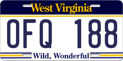WV license plate OFQ188