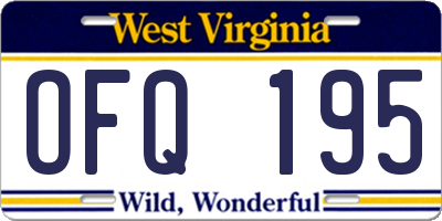 WV license plate OFQ195