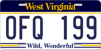 WV license plate OFQ199