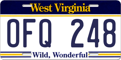 WV license plate OFQ248