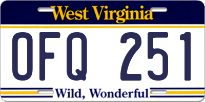 WV license plate OFQ251