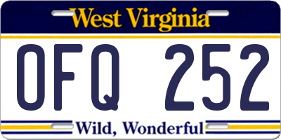 WV license plate OFQ252