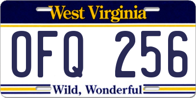 WV license plate OFQ256