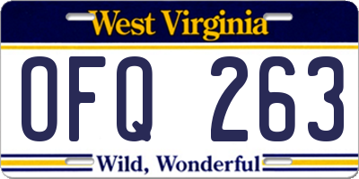 WV license plate OFQ263