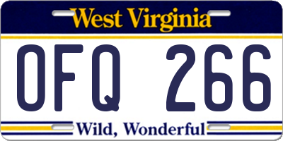 WV license plate OFQ266