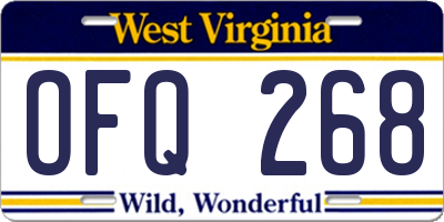 WV license plate OFQ268
