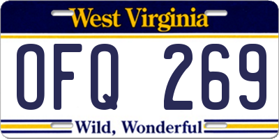 WV license plate OFQ269
