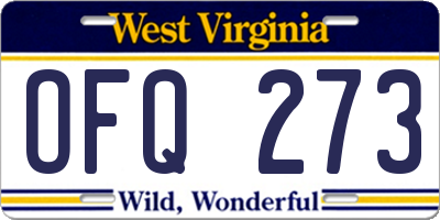 WV license plate OFQ273