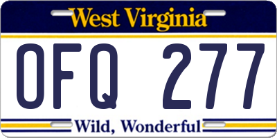 WV license plate OFQ277