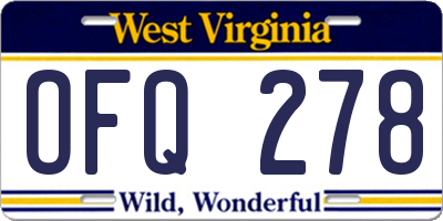 WV license plate OFQ278