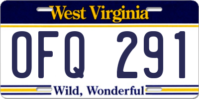 WV license plate OFQ291