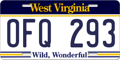 WV license plate OFQ293
