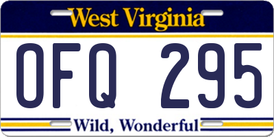 WV license plate OFQ295