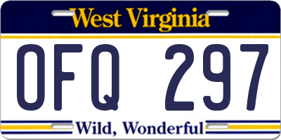 WV license plate OFQ297