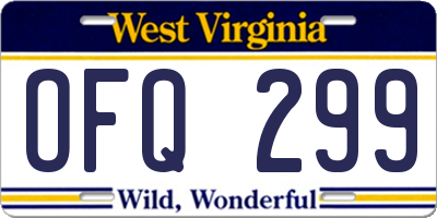 WV license plate OFQ299