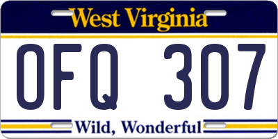 WV license plate OFQ307