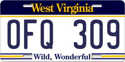 WV license plate OFQ309