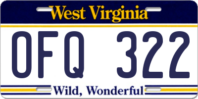 WV license plate OFQ322