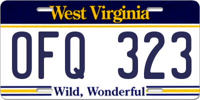 WV license plate OFQ323
