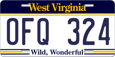 WV license plate OFQ324