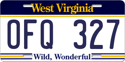 WV license plate OFQ327