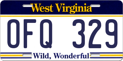 WV license plate OFQ329