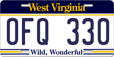 WV license plate OFQ330